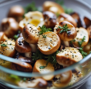 seasoned mushrooms with garlic and parmesan