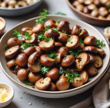 crispy parmesan garlic mushrooms