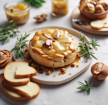Ingredients for baked brie appetizer in puff pastry