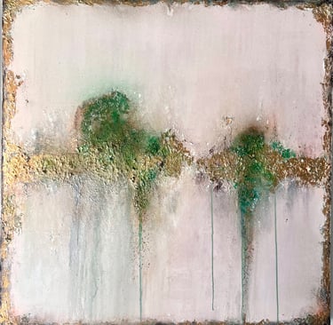 Gold and textured art by Jaz Bushell Art