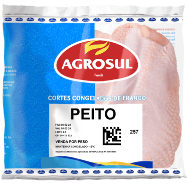 peito com osso congelado