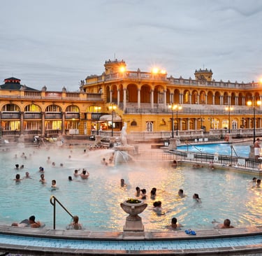 a large pool with people in it