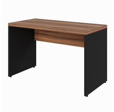 MESA DE ESCRITÓRIO RETA 1,20X0,60 SEM GAVETAS COR NOGAL/SEVILHA/PRETO