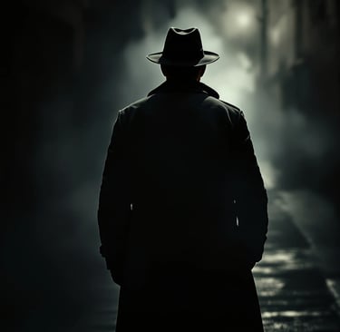 A silhouette image of Eli Mercer of The Unsolved Case Files of Eli Mercer by Wiley James