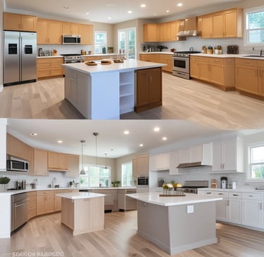 High-end kitchen cabinet refacing