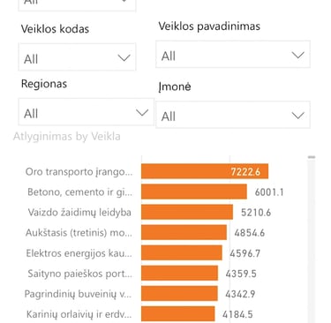 Power BI telefone, Atvirieji duomenys Jūsų kišenėje, pirmas puslapis