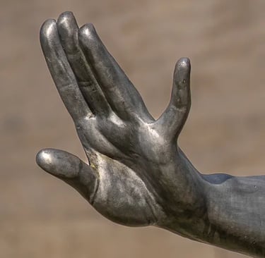 Close up on the hand of a gymnast girl - gesture of expression.