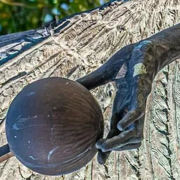 Close up on the hand of the Gabriel Angel statue.