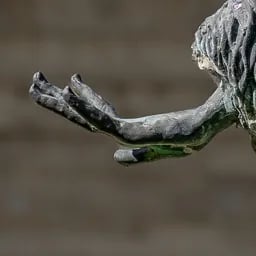Close up on the hand of Manyi Kiss.