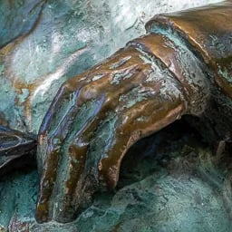 Close-up of Kodály's hand