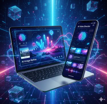 a laptop and a laptop with a phone on it