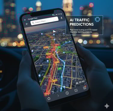  (alt: Google Maps inteligencia artificial tráfico)