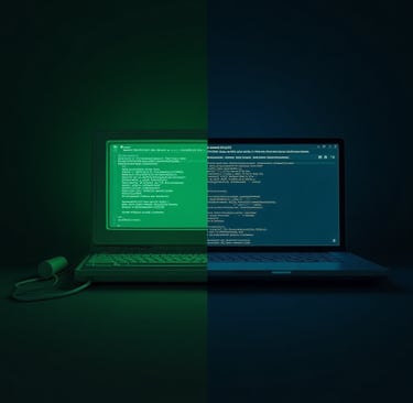 a laptop computer monitor and a mouse on a desk