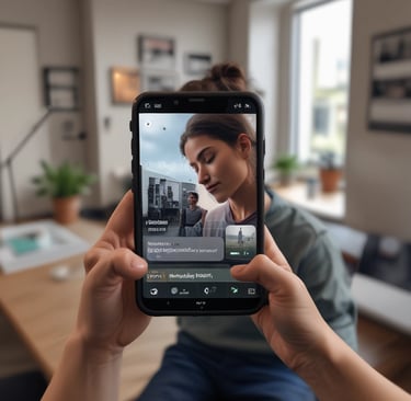 a woman taking a selfie with her phone phone