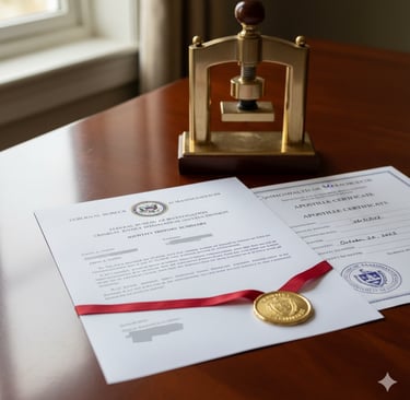 FBI background check prepared for apostille in Massachusetts