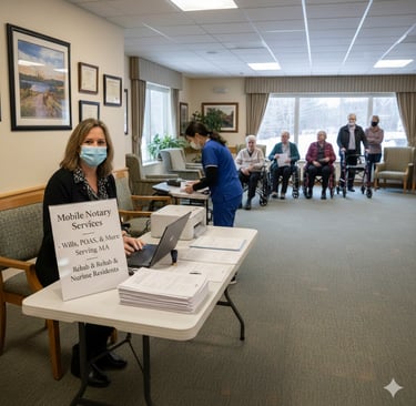 Mobile notary services at a Massachusetts rehab center and nursing home