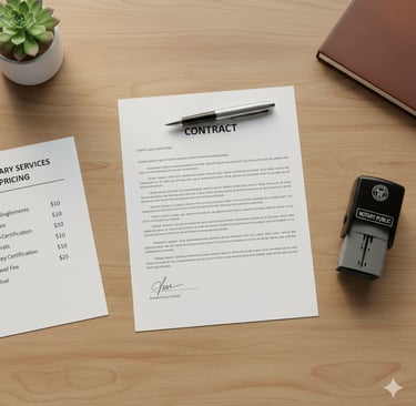 person comparing notary pricing and options for mobile signing