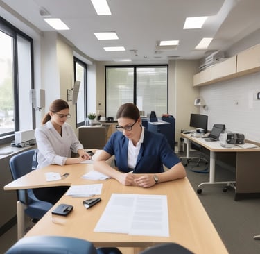 Mobile notary providing notarization services inside a hospital room