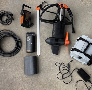 a variety of components making up a kit