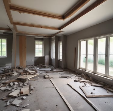 salon de maison démolie qui va être rénové