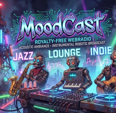 MoodCast webradio libre de droit entierement construite par des robots