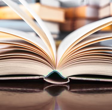 Open book on desk