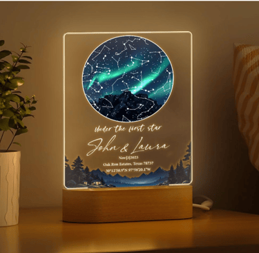 Custom The Night We Met Star Map Night Lights - Personalized Anniversary Christmas Valentine's Day 