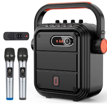 JYX Karaoke Machine with 2 UHF Wireless Microphones,5200mAh Speaker Set Bluetoot
