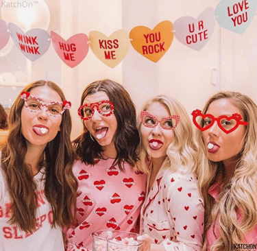 KatchOn, Cute Valentine Glasses - 6 Designs, Pack of 12 | Valentines Day Glasses for Valentines Day