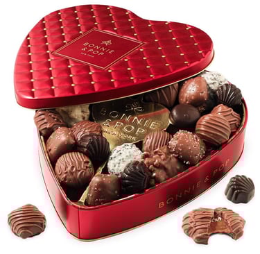 Valentines Gift Basket | Chocolate Heart Shaped Gift Present for Wife, Girlfriend, Spouse, Partner, 