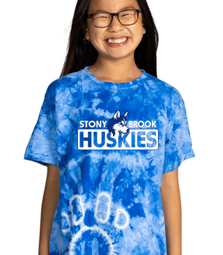 Girl wearing tie dye school spirit wear