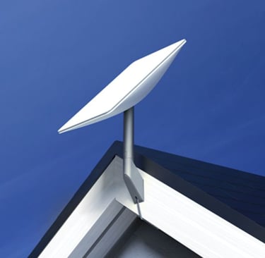 Starlink dish with an eave installation