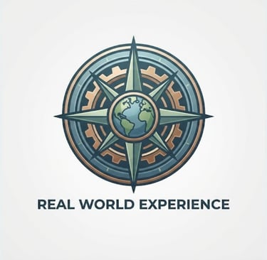 a compass rose with the words real world experience