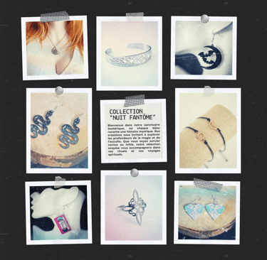 bloodybloom bijoux ésotérique sorcière halloween gothique bracelet boucles d'oreilles collier