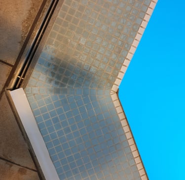 before and after a swimming pool steam clean