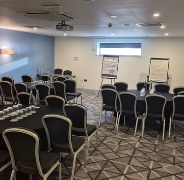 Meeting room flood repair. ceiling and flooring