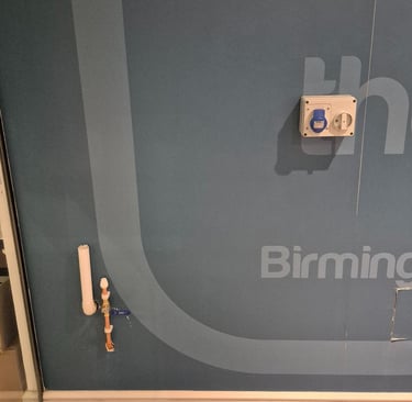 waste, water and power supplies provided for a coffee machine