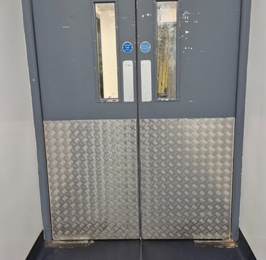 Double swing double door repair