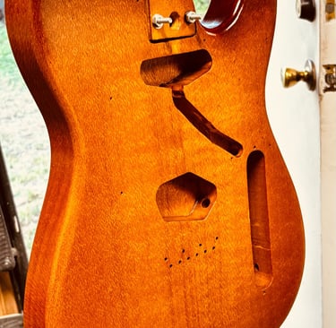 The Front of this finely crafted Tele is now ready for some Clear Nitro