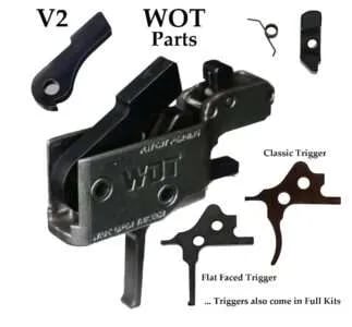 Flat Faced Trigger WOT Re-Build Kit; Comes with 1x Hammer, 1x Flat Faced Trigger, 1x V2 Locking Bar,