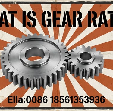 Pair of gears with different sizes illustrating gear ratio calculation