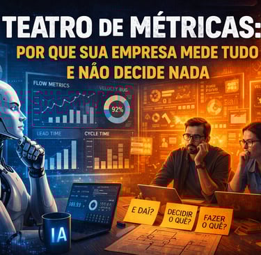 Dashboard com métricas ágeis sendo analisadas sem gerar decisões reais no time de desenvolvimento
