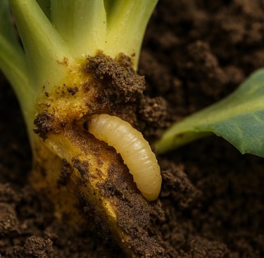 Cauliflower crop पर cabbage maggot की पहचान और बचाव उपाय