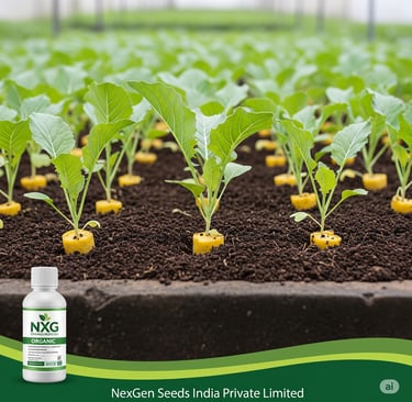 A cauliflower nursery with a focus on preventing damping-off disease using organic methods