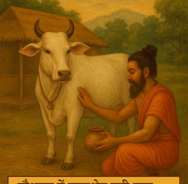"गौशाला में कामधेनु रूपी गाय – वैदिक परिवेश"