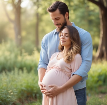 expecting couple in a tender moment