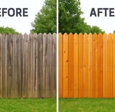 Fence cleaned by Bonnie and Clyde's Pressure Washing in Corsicana, TX