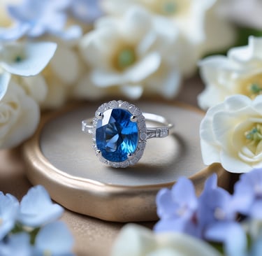 Three elegant rings featuring sparkling diamonds are artistically arranged against a delicate pink floral lace background. The diamonds catch the light, adding a touch of glamour and sophistication.