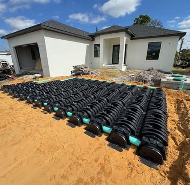 Drain field installed not covered North Port Florida SOS Septic and Sewer