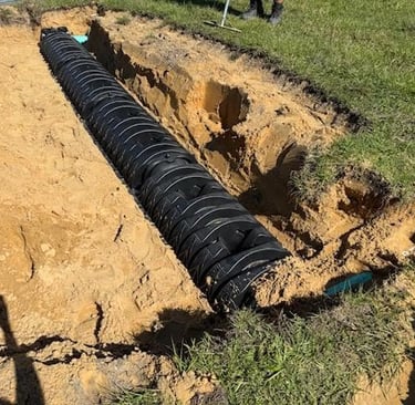 Added one row (4 chambers) to under specified drain field North Port Florida SOS Septic and Sewer